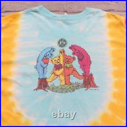 Vintage 90s Grateful Dead Tie Dye Dancing Bears Shirt Rock Band Tour Tee