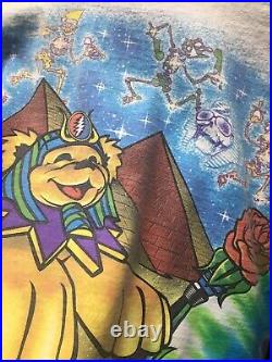 Vintage 90s Grateful Dead Tie Dye Size Large Pyramid Bears 1996 Original Band