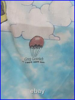 Vintage 90s Grateful Dead Tye Dye T-Shirt XL 1993 Liquid Blue Parachute Bears