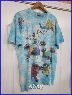 Vintage 90s Grateful Dead Tye Dye T-Shirt XL 1993 Liquid Blue Parachute Bears Vintage 90s Grateful Dead Tye Dye T-Shirt XL 1993 Liquid Blue Parachute Bears