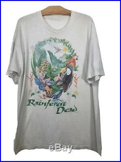 Vintage 90s Grateful Dead White Rainforest Dead T-Shirt