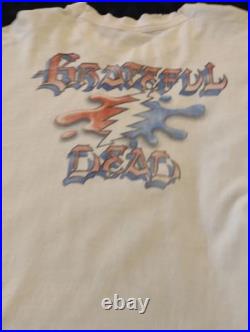 Vintage 90s Grateful Dead White Short-Sleeve Tee withSteal Your Face Sz. XL