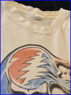 Vintage 90s Grateful Dead White Short-Sleeve Tee withSteal Your Face Sz. XL