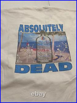 Vintage 90s Grateful dead absolute vodka t shirt XL J6