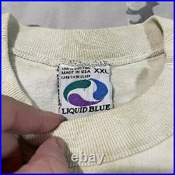 Vintage 90s Liquid Blue Grateful Dead 4X4 Jeep Offroad Tie Dye Band Shirt