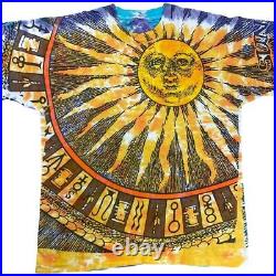 Vintage 90s Liquid Blue Grateful Dead Sun Moon AOP Tie-Dye T-shirt Men's XL