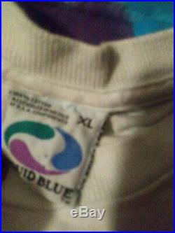 Vintage 90s Liquid Blue Grateful Dead Tye Dye Bears Graphic 2 Sided Shirt XL