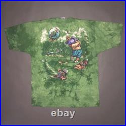Vintage 90s NWT GRATEFUL DEAD LIQUID BLUE GOLF T SHIRT Tie Dye Tags Concert XL