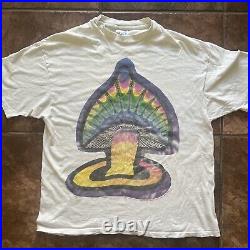 Vintage 90s Psychedelic Mushroom Fractal Tee Shirt Grateful Dead Phish Hippie