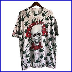 Vintage 90s Stoned To The Bone Marijuana All Over Print Shirt Grateful Dead