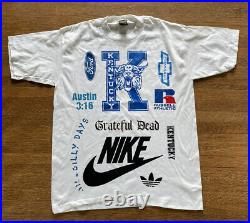 Vintage 90s Test Print Tee Shirt Size L Grateful Dead Kentucky WWF Nike RARE