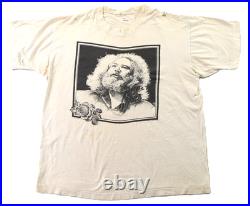 Vintage 90s XL Ivory Jerry Garcia Jasper Grateful Dead Portrait T Shirt THRASHED