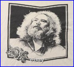 Vintage 90s XL Ivory Jerry Garcia Jasper Grateful Dead Portrait T Shirt THRASHED