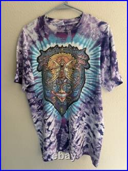 Vintage 92' Rare Grateful Dead Shirt jester smile tie dye Purple T-shirt Size L