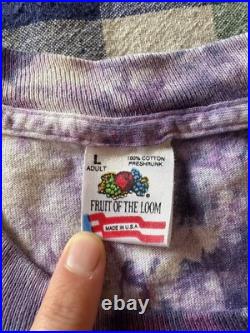 Vintage 92' Rare Grateful Dead Shirt jester smile tie dye Purple T-shirt Size L