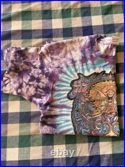 Vintage 92' Rare Grateful Dead Shirt jester smile tie dye Purple T-shirt Size L