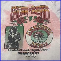 Vintage Bob Dylan Grateful Dead Shirt Mens Small Summer 87 Tour Concert Band 80s