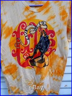 Vintage Bootleg Live, Grateful Dead Bootleg Orange Tie Dye Tee-shirt Sz Med