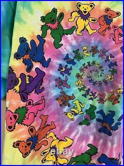 Vintage Brockum Grateful Dead 1989 Tie Dye Dancing Bear Single Stitch T-Shirt XL