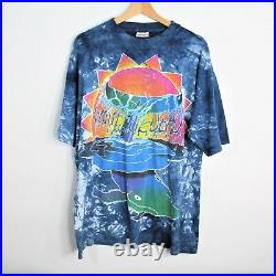 Vintage Clay Hill Grateful Dead Bears Shirt Tie Dye Whale Sunset Made in USA XL