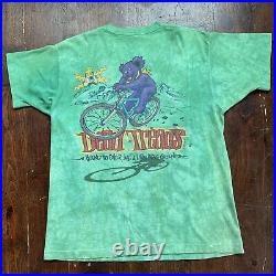 Vintage Dead Treads Mountain Biking Bear Grateful Dead T Shirt Sz XL Liquid Blue