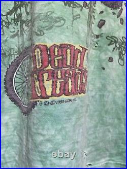 Vintage Dead Treads Mountain Biking Bear Grateful Dead T Shirt Sz XL Liquid Blue