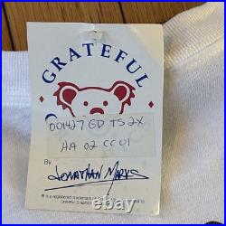 Vintage Deadstock Grateful Dead Steal Your Face Stats 2XL Tshirt w Original Tag