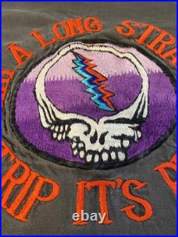 Vintage Distressed Grateful Dead T-Shirt Embroidered What a Long Strange Trip L