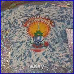 Vintage GRATEFUL DEAD 1987 Frog Tie Dye T-Shirt L RARE Boxey Tour Concert Tee