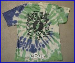 Vintage GRATEFUL DEAD 1990s On Tour Forever Tie Dye T-shirt Large Rare