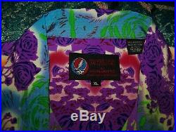 Vintage GRATEFUL DEAD PARADISE BERTHA Dragonfly Button Dress Shirt Sz XL Purple