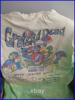 Vintage GRATEFUL DEAD tie dye RARE Broken Inn 60th Large STING 1993 summer tour