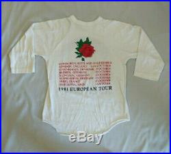 Vintage Grateful Dead 1981 European Tour Shirt 3/4 Sleeve
