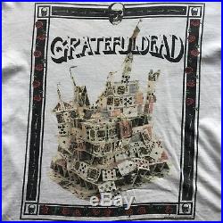 Vintage Grateful Dead 1988 House Of Cards Double Sided Tour T-Shirt RARE