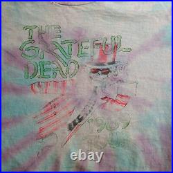 Vintage Grateful Dead 1989 Tour Shirt Tie Dye October Dates Thrashed Distressed