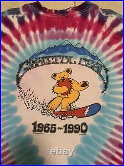 Vintage Grateful Dead 1990 tie dye Snowboarding bears single stitch size XL