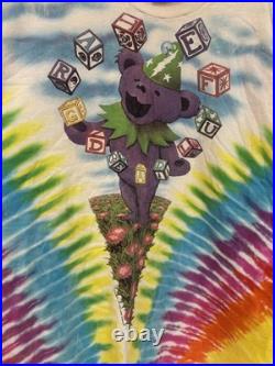 Vintage Grateful Dead 1991 Spring Tour Tie Dye Concert T-Shirt XL Liquid Blue US