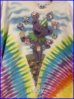 Vintage Grateful Dead 1991 Spring Tour Tie Dye Concert T-Shirt XL Liquid Blue US