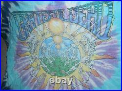 Vintage Grateful Dead 1991 Summer Tour Tie Dye Tee T Shirt Yellow Blue Large