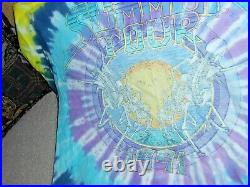 Vintage Grateful Dead 1991 Summer Tour Tie Dye Tee T Shirt Yellow Blue Large