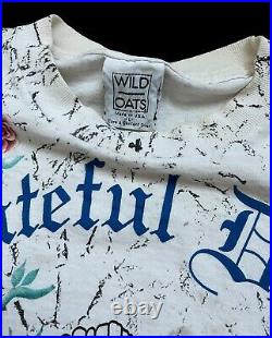 Vintage Grateful Dead 1991 Wild Oats Band T-Shirt USA Men's L Multi Color Bears