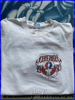 Vintage Grateful Dead 1993 Chicago Soldier Field Trip Bulls Tour T-Shirt Sz XL