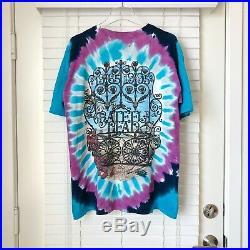 Vintage Grateful Dead 30 Years 1965-1995 90s VTG Tie Dye Liquid Blue T Shirt L