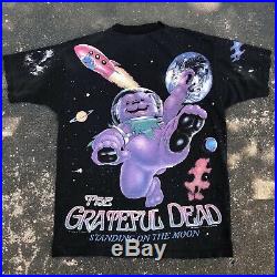 Vintage Grateful Dead 90s Standing on the Moon XL All Over Print T Shirt