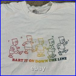 Vintage Grateful Dead Bart Simpson Shirt Mens XL White Stedman Calvin Hobbs USA
