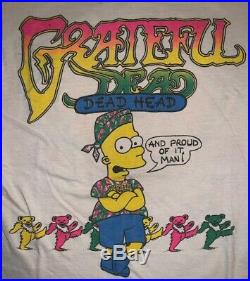 Vintage Grateful Dead Bartman Dead Head Concert Tour Shirt 1990 Deadagonia L OG