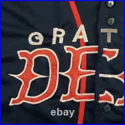 Vintage Grateful Dead Baseball Jersey L/XL Embroidered Blue Lightning Skull