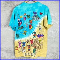 Vintage Grateful Dead Beach Bear Liquid Blue Mens Jacob T-Shirt 1999 M Blue