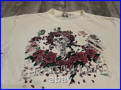 Vintage Grateful Dead Bertha Skull Roses Band Tour Shirt DISTRESSED 80s