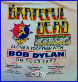 Vintage Grateful Dead/Bob Dylan July 1987 XL Tie Dyed T shirt